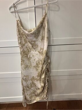 Garage Gold Paisley Slip Dress with Cowl Neck